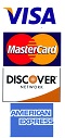 Visa, Mastercard, and Discover welcome.